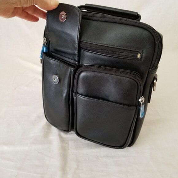 NWOT! Upscale Leather Messenger Shoulder Crossbody Bag w/Detachable Strap - Picture 6 of 12